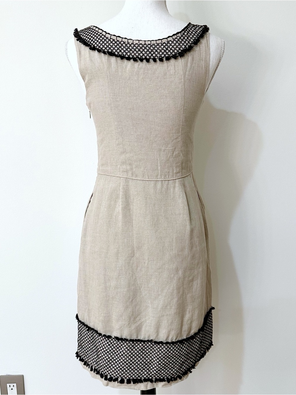 🔥 HOST PICK 🔥 J. Crew Linen Tassel Sheath Sleeveless Dress Size 2 - Picture 5 of 8